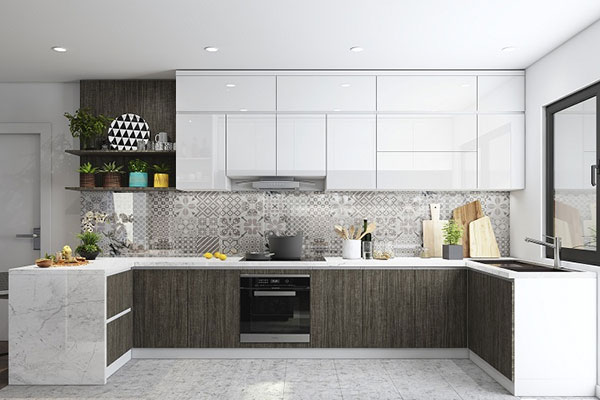 Khoảng cách tủ bếp trên và dưới